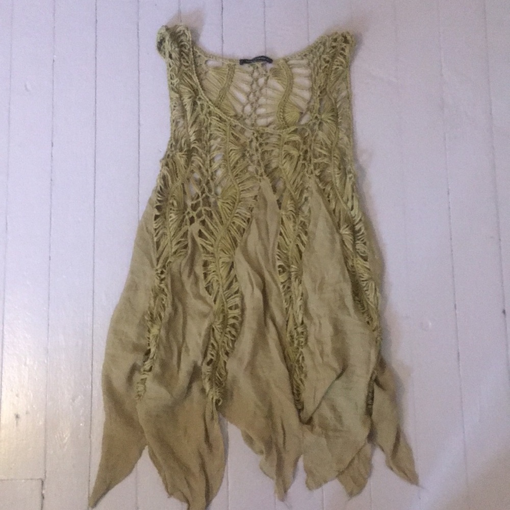 Light brown crocheted top